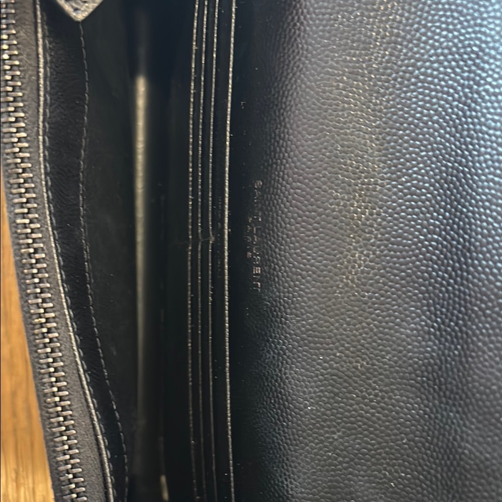 Authentic CASSANDRE ENVELOPE CHAIN X body purse-GRAIN DE POUDRE -black Receipt - Picture 6 of 9